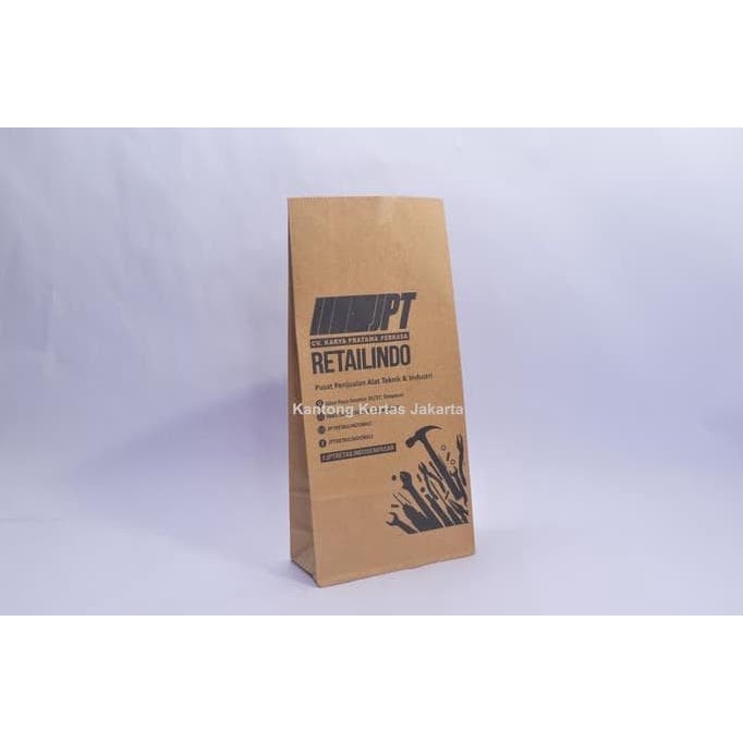 

(TERLARIS) DISKON PAPERBAG SOS KANTONG KERTAS COKLAT 14X6X29CM (L) SOUVENIR