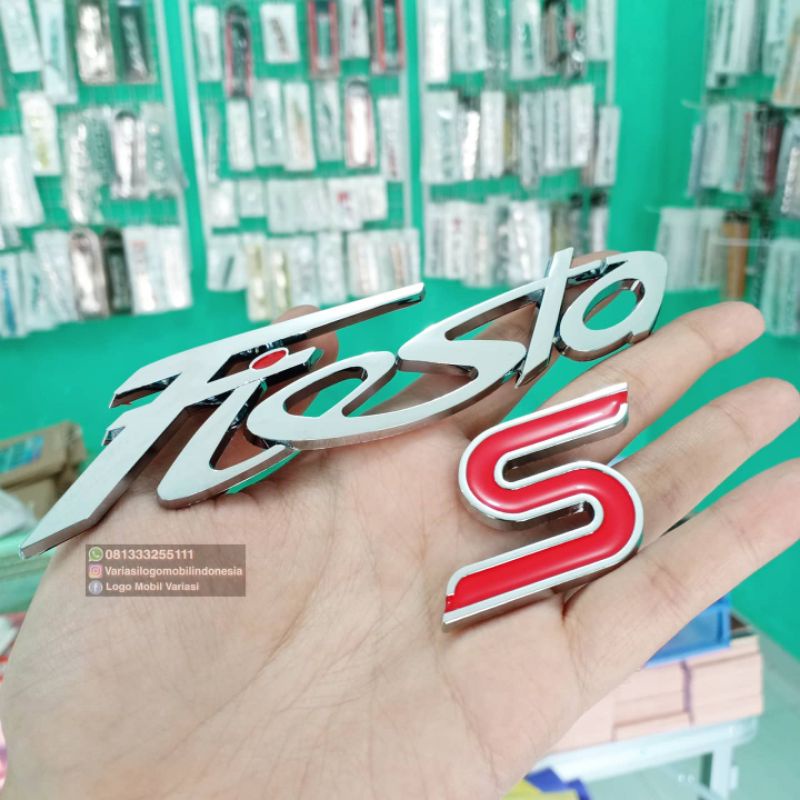 Emblem logo FIESTA S ford ukuran original bagasi ford FIESTA S merah red