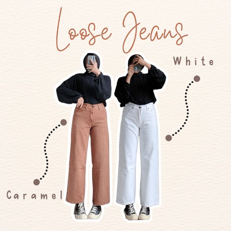 HIGHWAIST LOOSE JEANS TEBAL // CELANA JEANS PANJANG