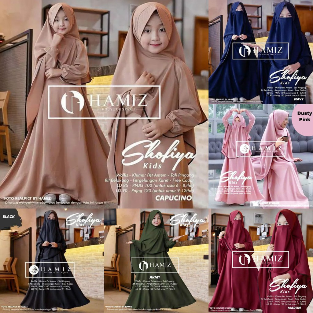 DISKON SHOFIYA KIDS SYARI -  dress anak / gamis anak / syari anak / baju anak / dres lebaran / dres wanita