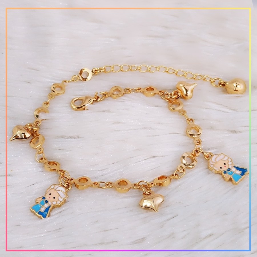 Gelang kaki xuping gelang anak frozen blue perhiasan lapis emas gold G131