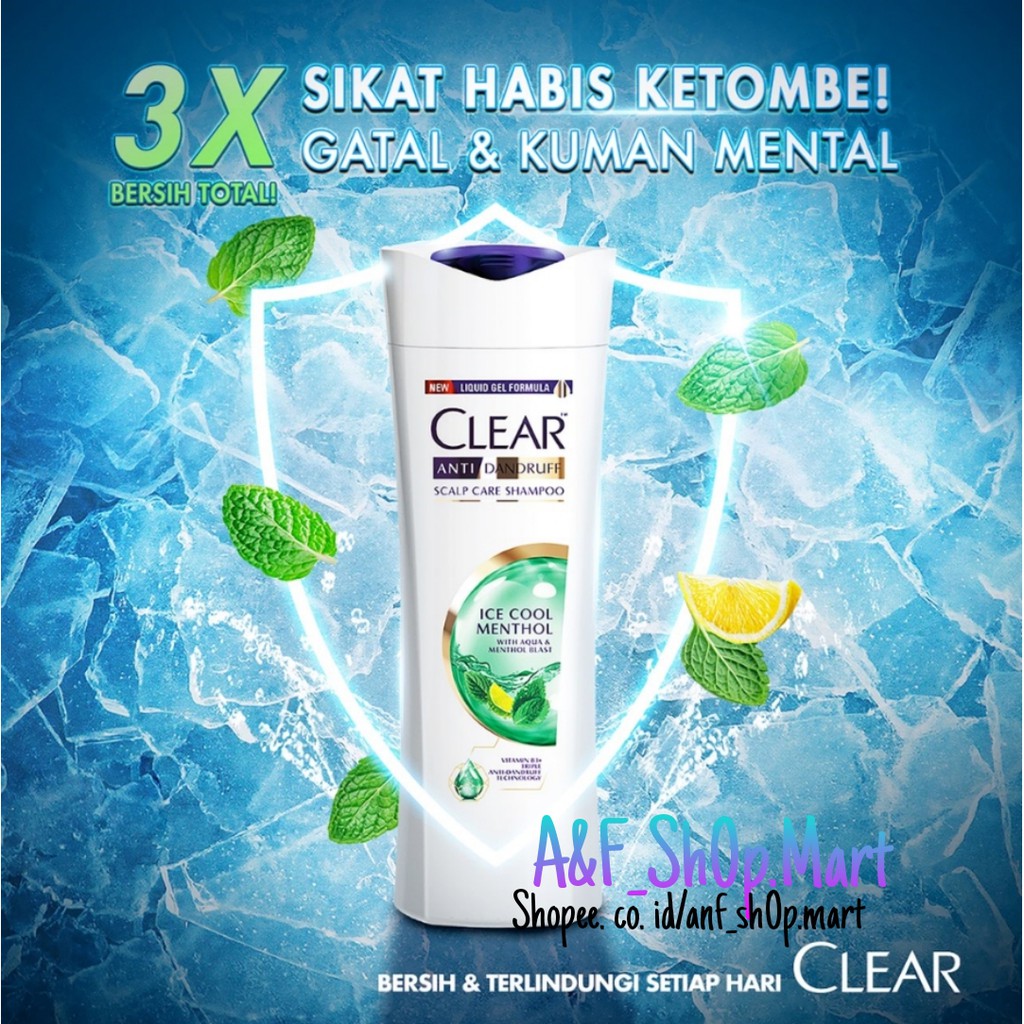 CLEAR SHAMPOO ICE COOL MENTHOL ANTI KETOMBE 300 ML