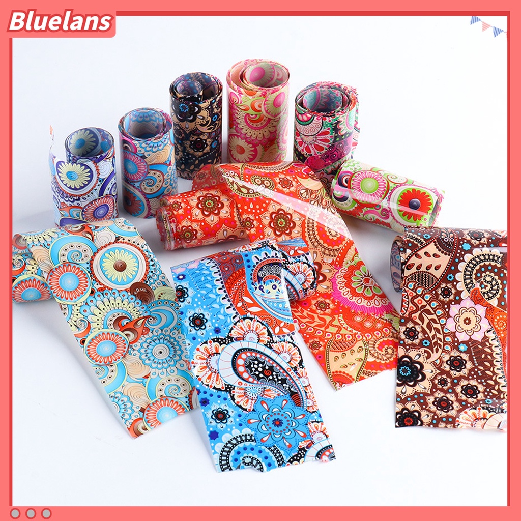 (In Stock) Kacamata Hitam Lensa Warna Warni ♡10pcs / Set Stiker Kuku 3D Motif Totem Gaya Etnik Retro Untuk Wanita