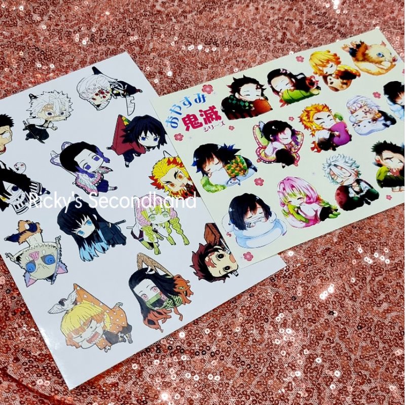 

Demon Slayer sticker sheet Kimetsu no Yaiba stiker anime KNY - Besar A5