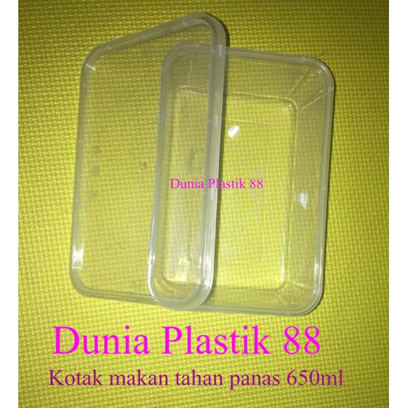 Tp964776- Harga/Pc 650Ml Kotak Tempat Box Wadah Plastik Makan Nasi Food Packing R3573E3S