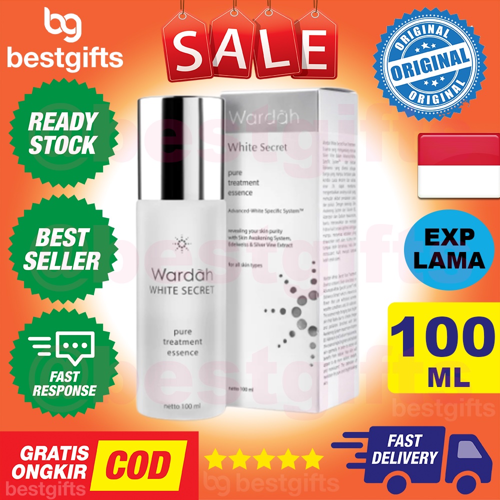 WARDAH CRYSTAL WHITE SECRET PURE TREATMENT ESSENCE MENCERAHKAN KULIT MUKA PELEMBAB WAJAH HALUS BERSIH 100 ML