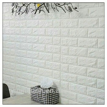 Wallpaper Tembok Dinding 3D Model Batu Bata Putih/Walpaper Tembok Dinding Untuk Mempercantik Ruangan-4