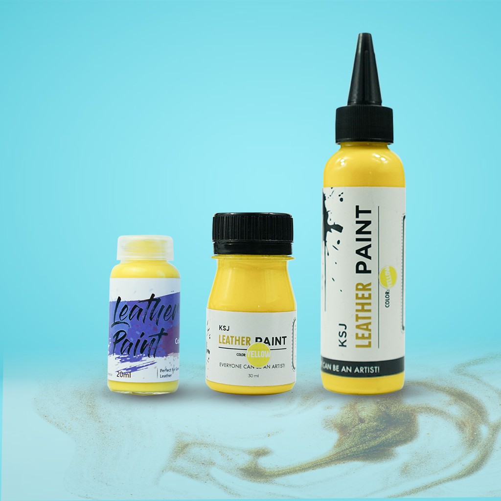Cat Sepatu / Cat Tas  KSJ Leather Paint / Kulit / Midsole ( Pelengkap Pembersih  Sepatu )-YELLOW