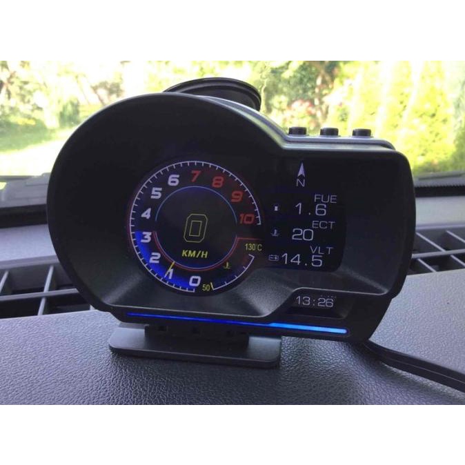 Obd2 Gps Gauge Hud Head-Up Tampilan Digital Speedometer Turbo Rpm