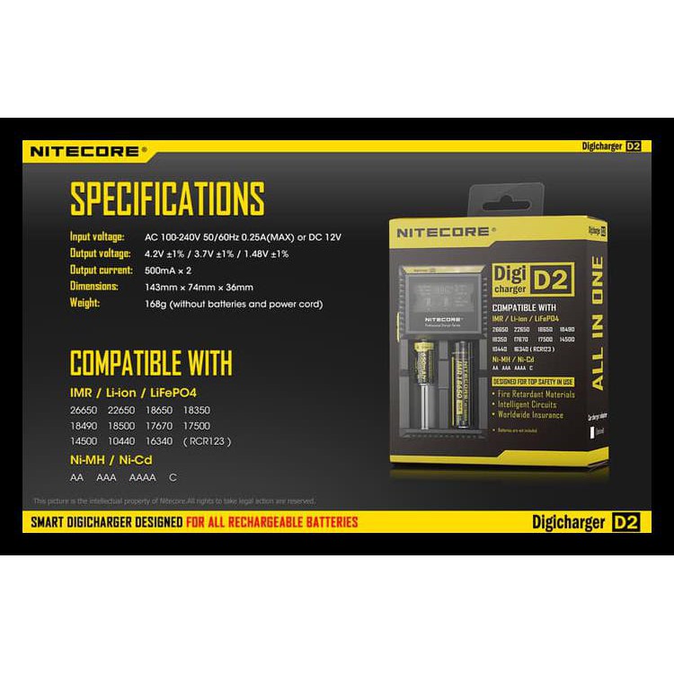 Nitecore D2 BERGARANSI, Charger Nitecore D2, Nitecore D2 Kode 672