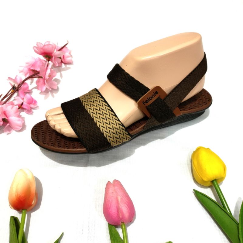 Sandal wanita Felonie DK 01 let elastis terbaru kekinian trendy murah