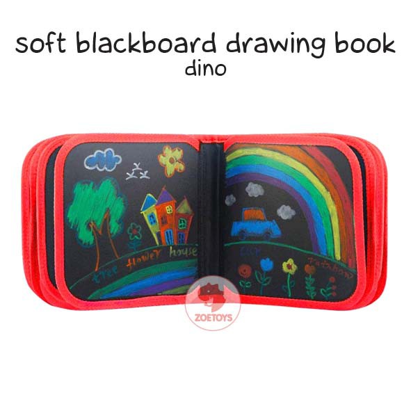 Zoetoys Soft Blackboard Drawing Book 12 pen | Buku Papan Tulis Anak Bisa Dihapus | Erasable Book