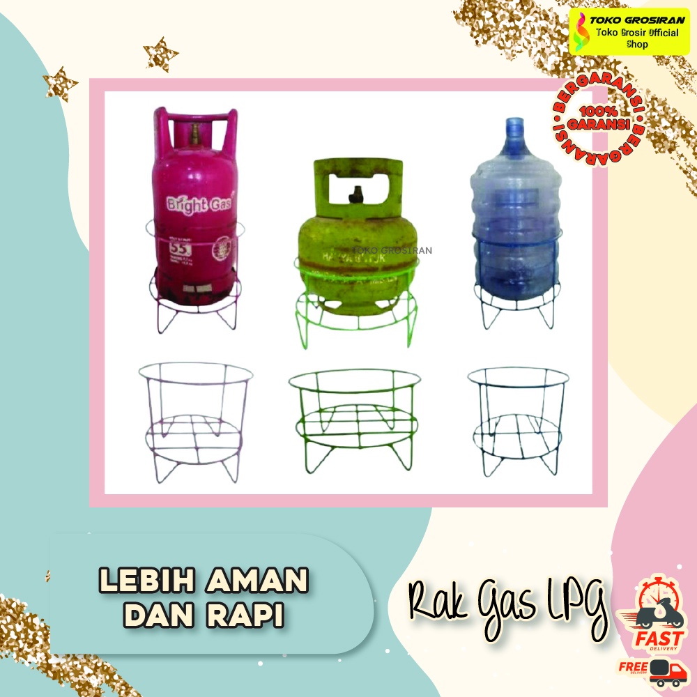 tatakan gas / rak gas LPG 3kg / rak gas / dudukan gas Tempat Gas Elpiji 3 kg Galon Multi Fungsi Term