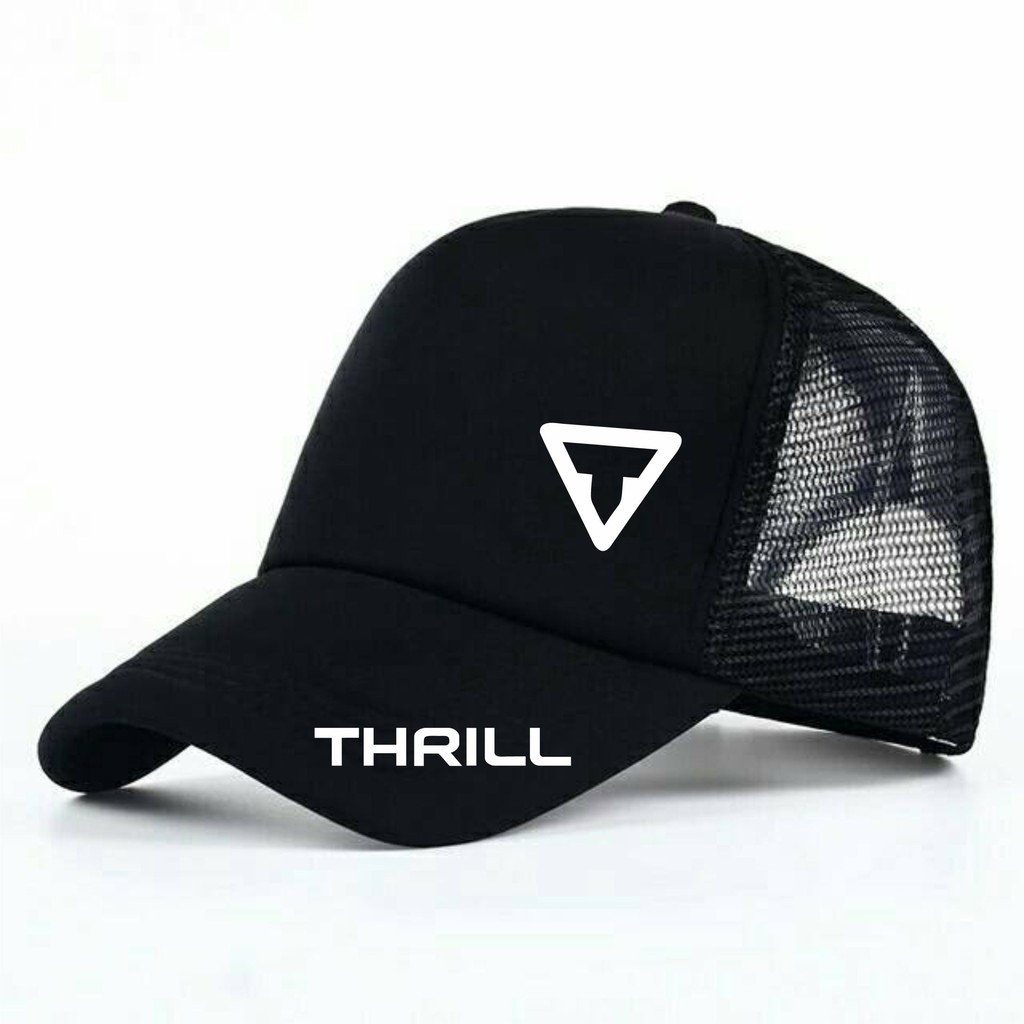 Topi Truck Thril Hitam Variasi Putih