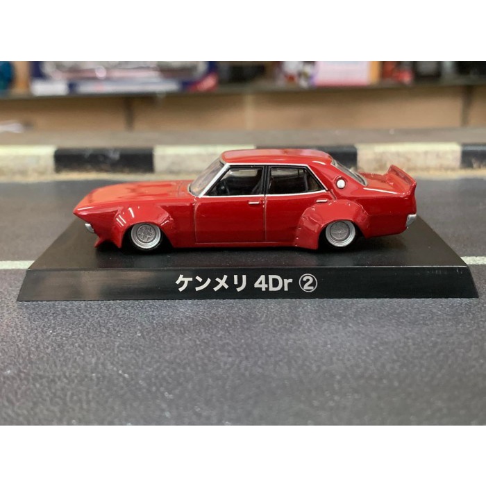 Aoshima 1/64 Grachan Best Vol 2 Nissan Kenmeri 4Dr Merah