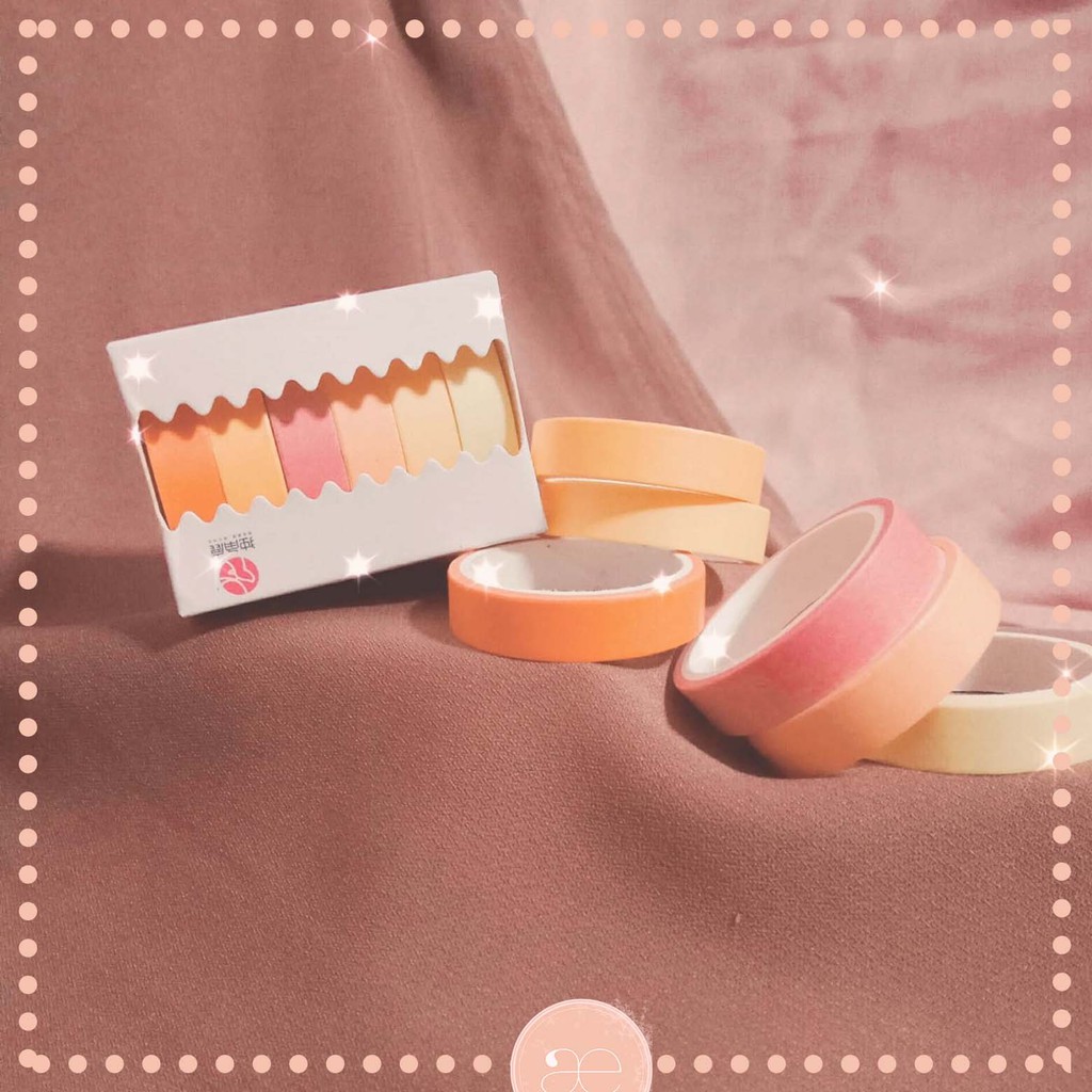 

[æpix] FULL SET 6pcs Washi Tape Pastel Color Tone in Orange Tone