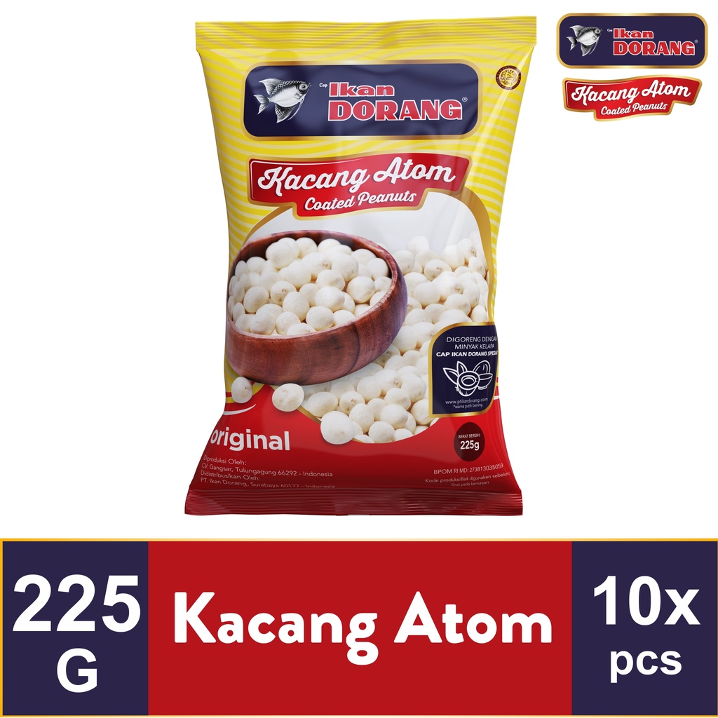 

Ikan Dorang - Kacang Atom 225 gr (Original) - Multipack 10 pcs