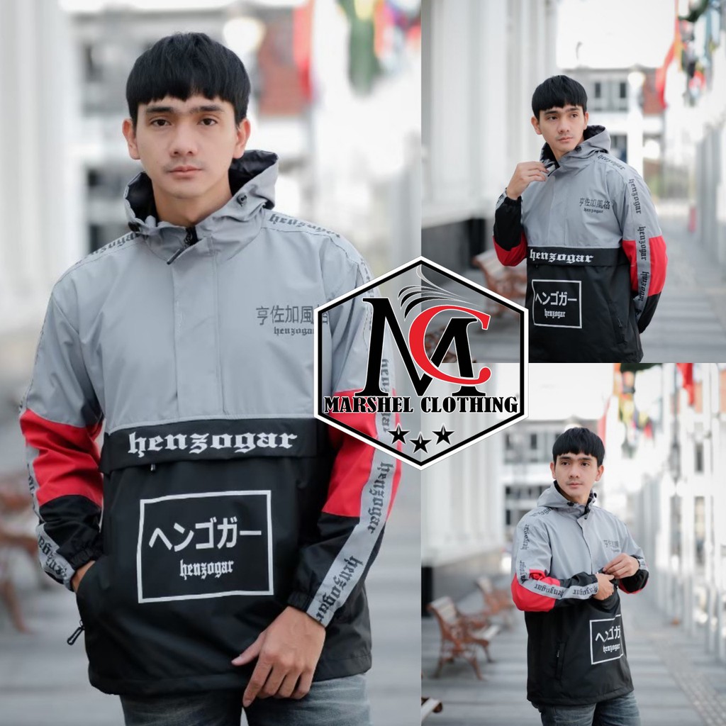 RCL - Jaket Cagoule Pria HGR - Jaket Parasut Saku Depan Terlaris