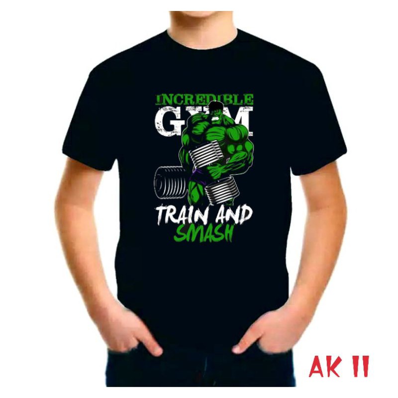 Kaos anak pria hulk cotton combad Usia 1 - 8 tahun - Black Series