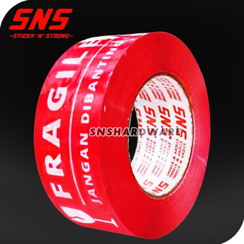

LAKBAN FRAGILE MERAH 300 YARD SNS STICKY N STRONG
