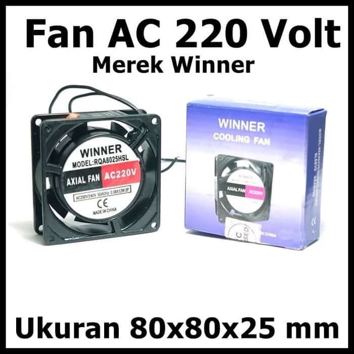 Kipas Fan AC 220 Volt Ukuran 8 cm Merek Winner 80x80x25 mm