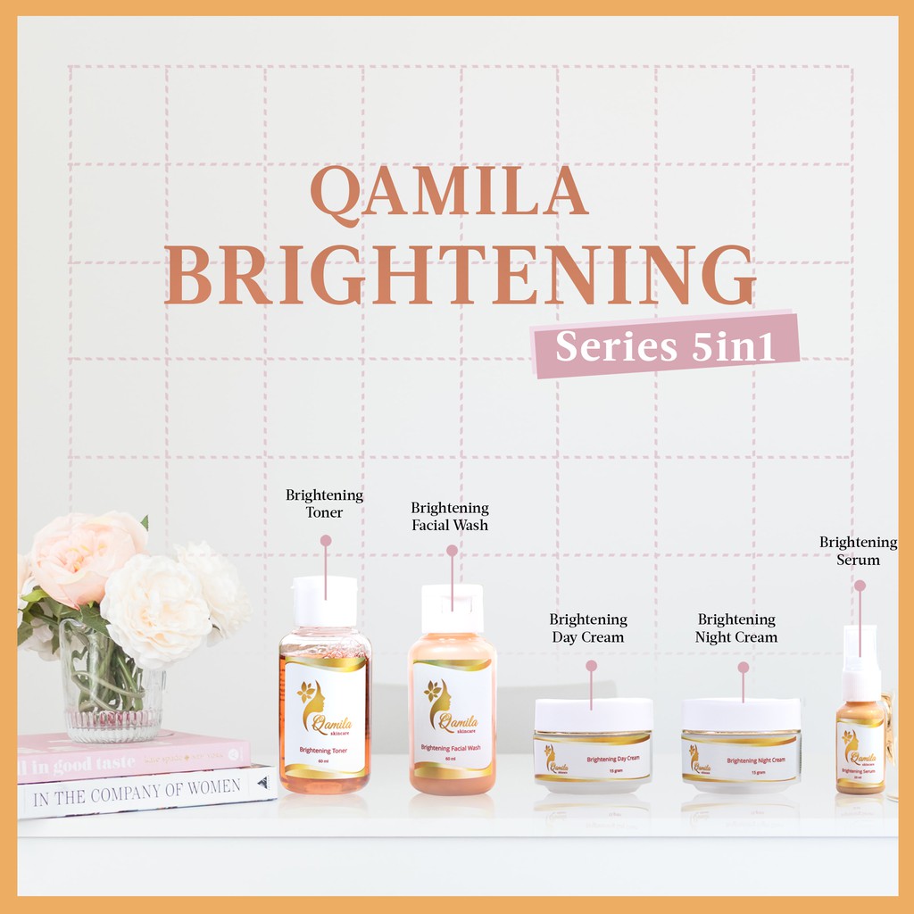 Skincare BPOM, Halal, Original 100% | Qamila Brightening Series 5in1 | Glowing Skincare | Krim Wajah