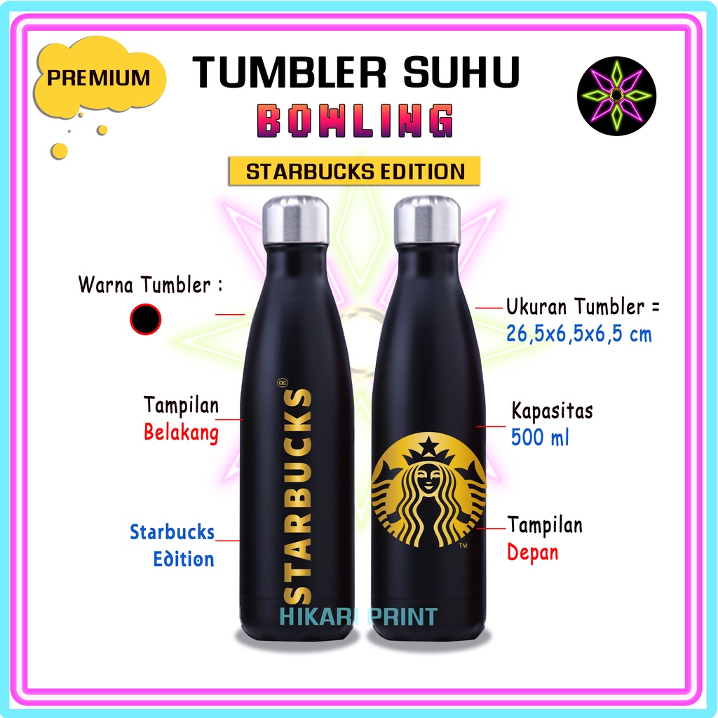 Jual Hikari Print TUMBLER BOWLING STARBUCKS GOLD EDITION BOWLING BOTOL