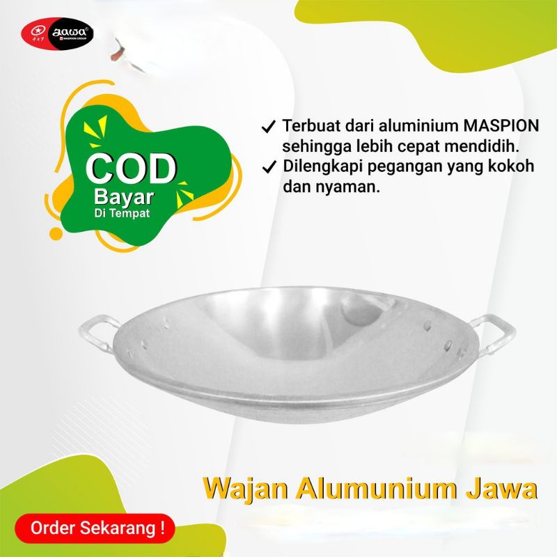 Wajan Kilap Aluminium jawa maspion no 30 dan 35