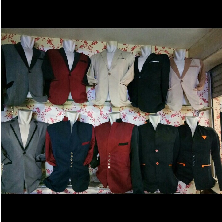 Blazer Pria Hitam Polos Size XXL