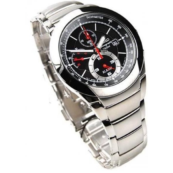 Seiko Quartz SNAB33P1 Chronograph Black Dial | Jam Pria SNAB33