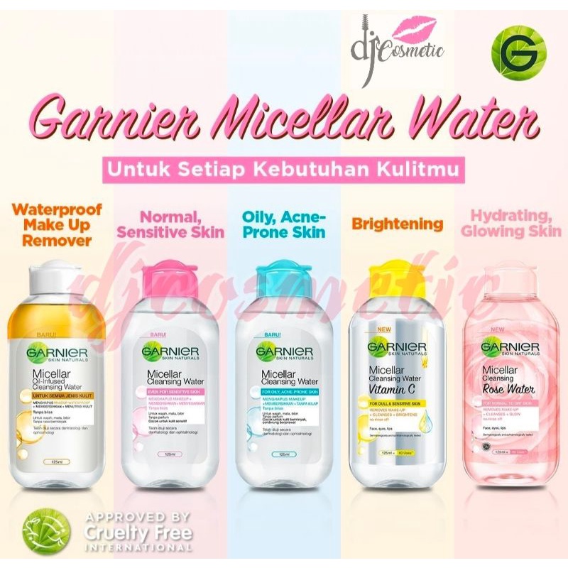 [125ml] Garnier Micellar Cleansing Water Pink | Blue | Oil Infused | Vitamin C | Rose Water | Salicylic BHA