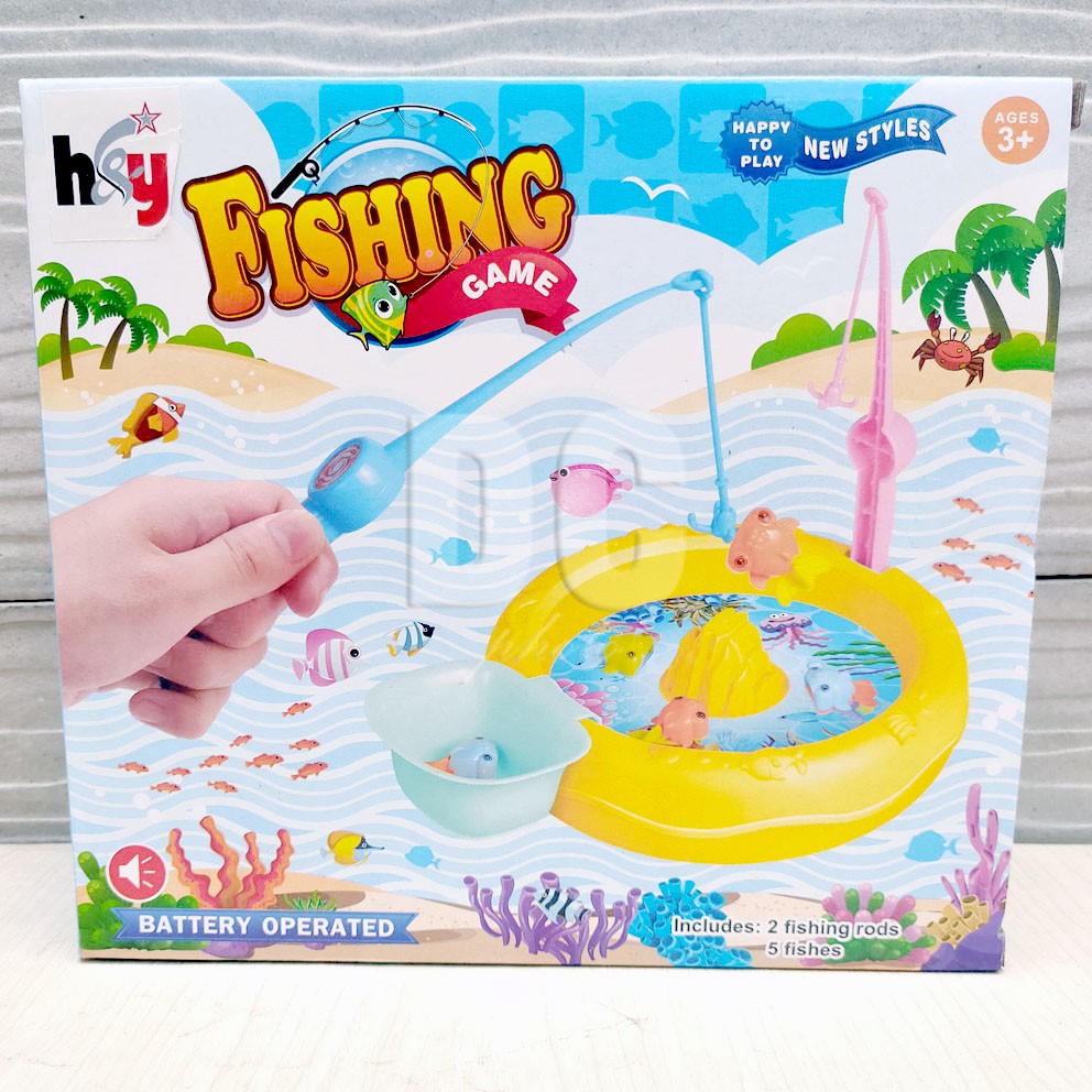 Fishing Game Kolam Mainan Mancing Ikan Magnet Bisa Berputar Dengan Musik