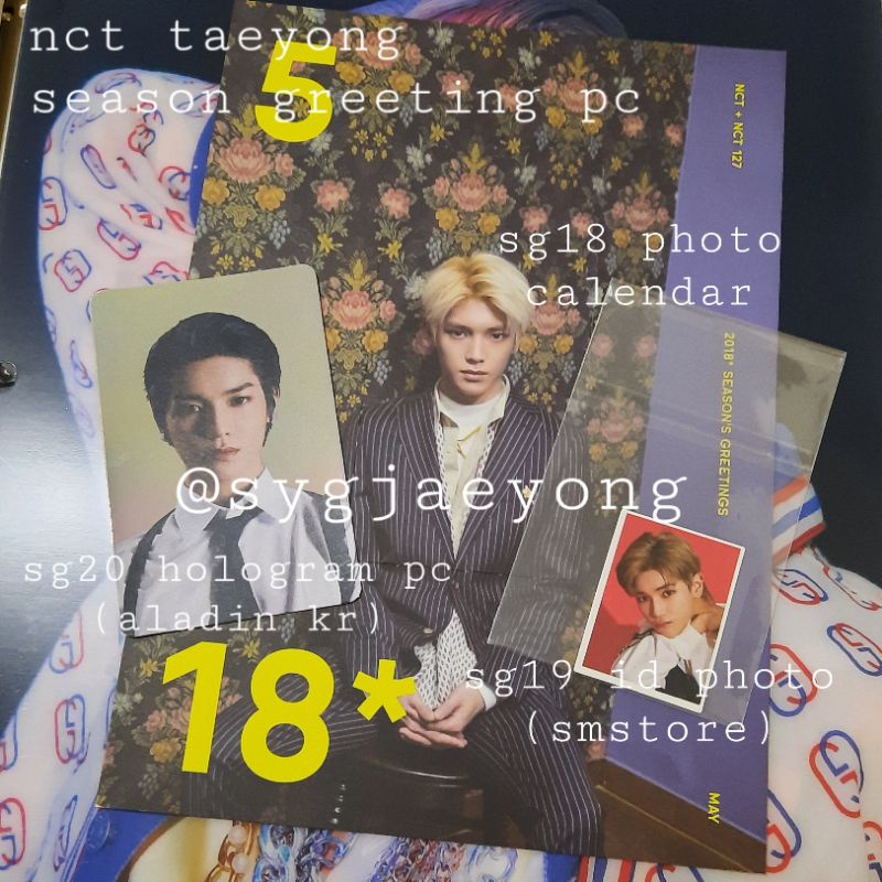 NCT TAEYONG SEASON GREETING 2018, 2019, 2020 - PHOTO CALENDAR SG18, ID PHOTO SMSTORE SG19, HOLOGRAM 