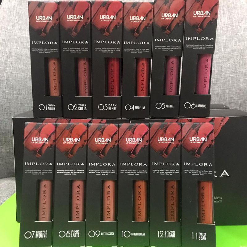 (COD) IMPLORA LIPCREAM MATTE - Implora Urban Lip cream (ready seri 1-20)