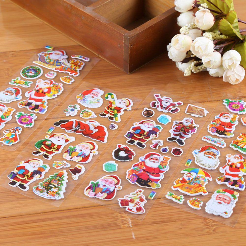 5 / 10 Lembar Stiker Desain Santa Claus Natal Untuk Dekorasi Notebook