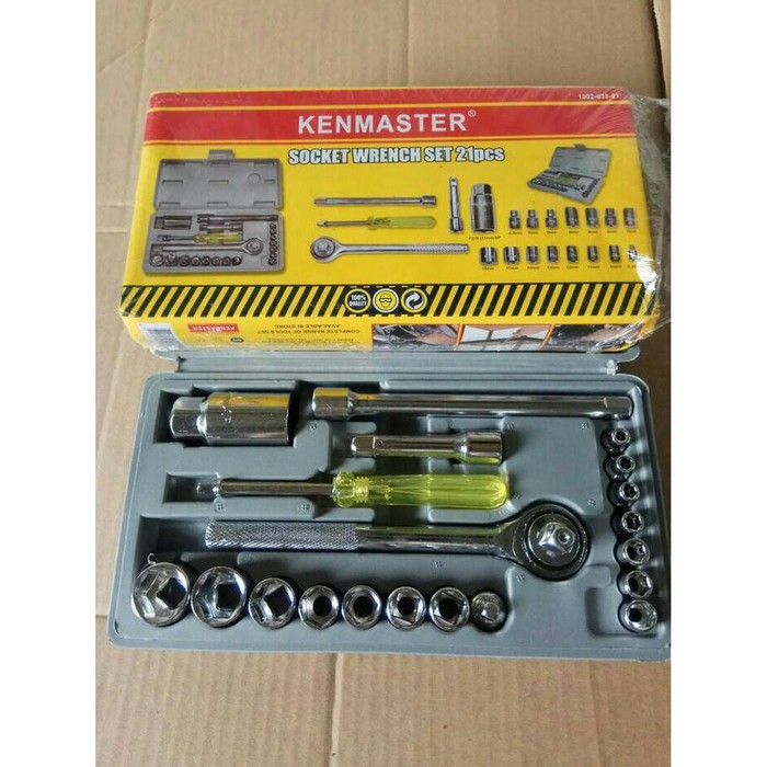 Kenmaster , 21 PCS ,  Kunci Shock , Kunci Sok   ,  Original 21 Set 4mm - 19mm