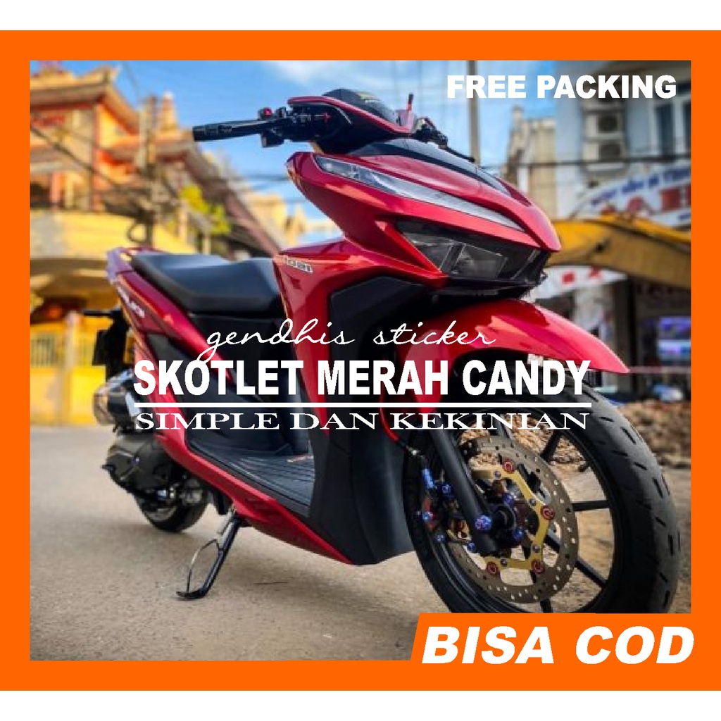 Skotlet Merah Candy Metalic / Merah Candy Vario / Stiker Vario Merah Candy