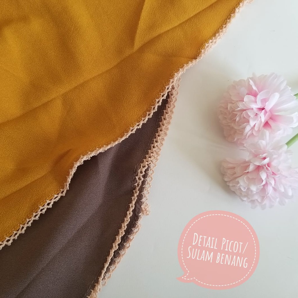 Jilbab Bergo Pet tali List Pichot Size XL/Hijab Bergo Instan Jumbo Modis Mentari-5