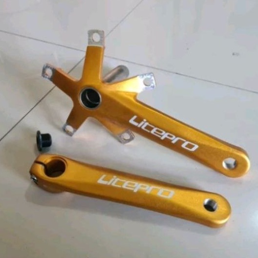 Crank Arm Litepro HT2 Forged MPF 170 Mm BCD 130 MM Gold Kuning crank arm litepro rangka sepeda