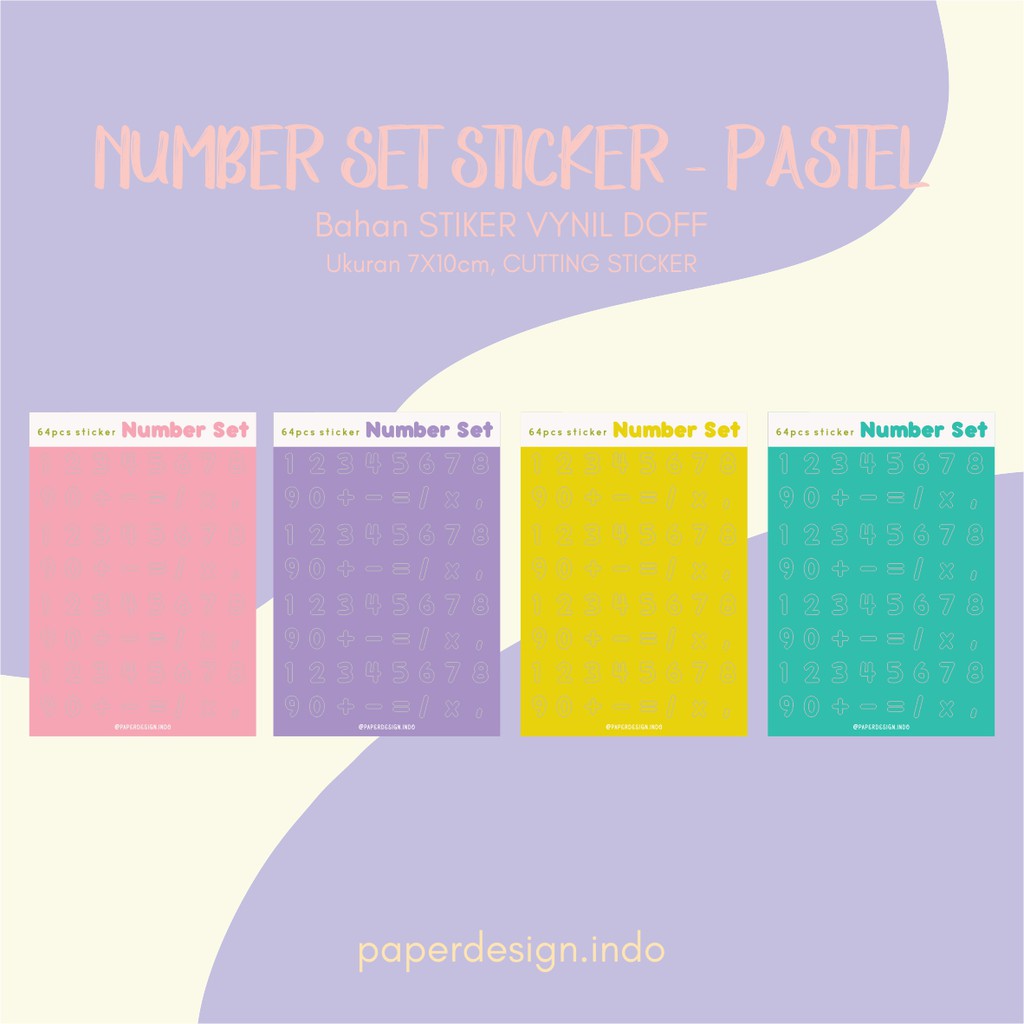 

STIKER ANGKA NUMBER PASTEL DECORATION STICKER PACK CUTE LUCU