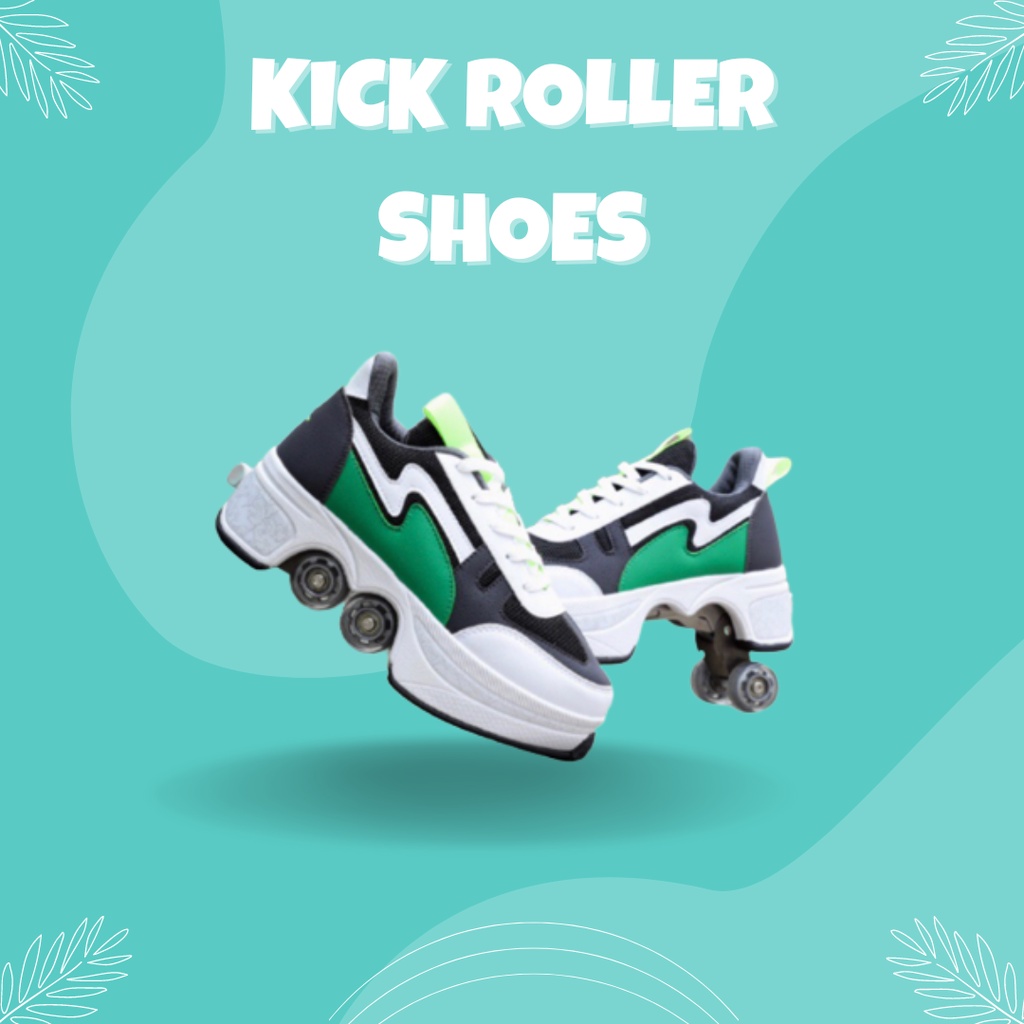 (2) Roller skate shoes / Kick roller shoes / Rollershoes / Sepatu roda tiktok / roler skates / shoe Sepatu roda 4 orang dewasa