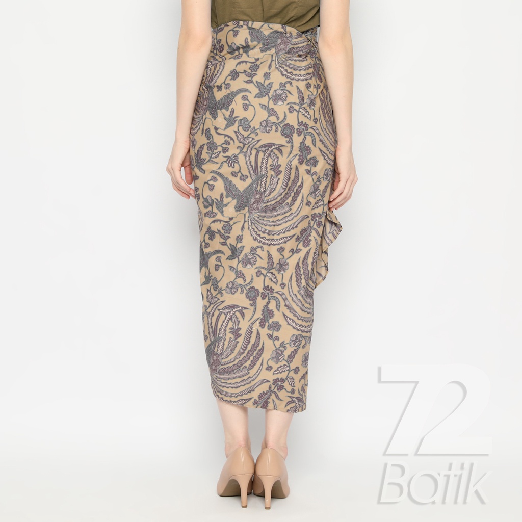 ROK BATIK SPAN Skirt Lilit Kebaya Instan Modern Wanita Motif Burung Phoenix Warna Cream 721039 CAP 72 - Rok Batik Lilit Bawahan Skirt Kamen Kebaya Songket Batik Panjang Plisket Span Instan Jadi Bali Lembaran Premium Modern Untuk Wanita Kondangan