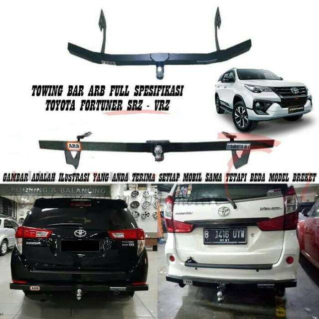 Towing bar arb new fortuner vrz towing belakang arb new fortuner vrz