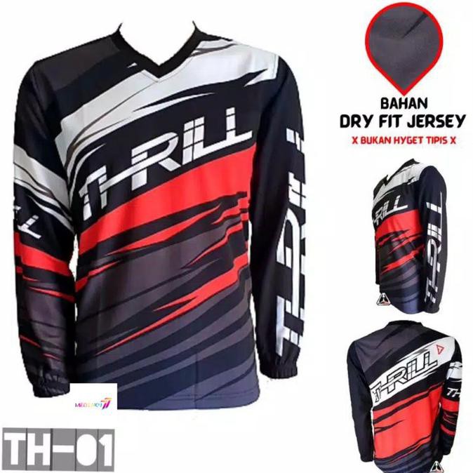 St079 Akhir Tahun Baju Jersey Sepeda Thrill Lengan Panjang Premium Quality Murah Shopee Indonesia