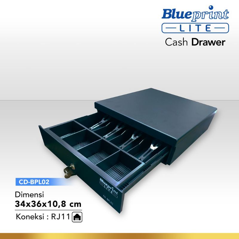 Cash Drawer Laci Kasir Laci Uang  BLUEPRINT CD-BPL02 34x36x10,8 Cm (kecil)