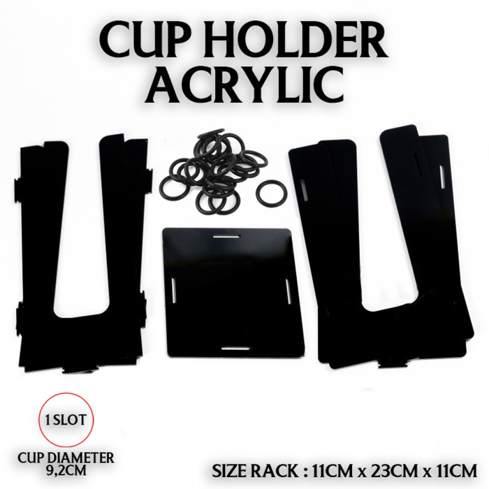 Rack Organizer Paper Cup Acrylic - Rak Coffee Cup Akrilik 1 Slot