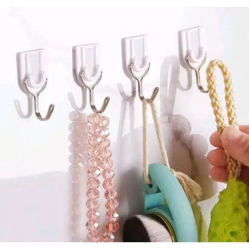 Gantungan Hook Magic Tempel Ajaib Serbaguna Aksesori Kamar Mandi Kait Dinding Bebas Paku - BY