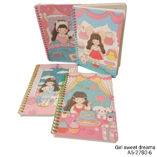 

Diary Notebook Spiral A5 Sweet Dreams Girl A5-2780-6 - Jurnal Diary Buku Catatan Lucu