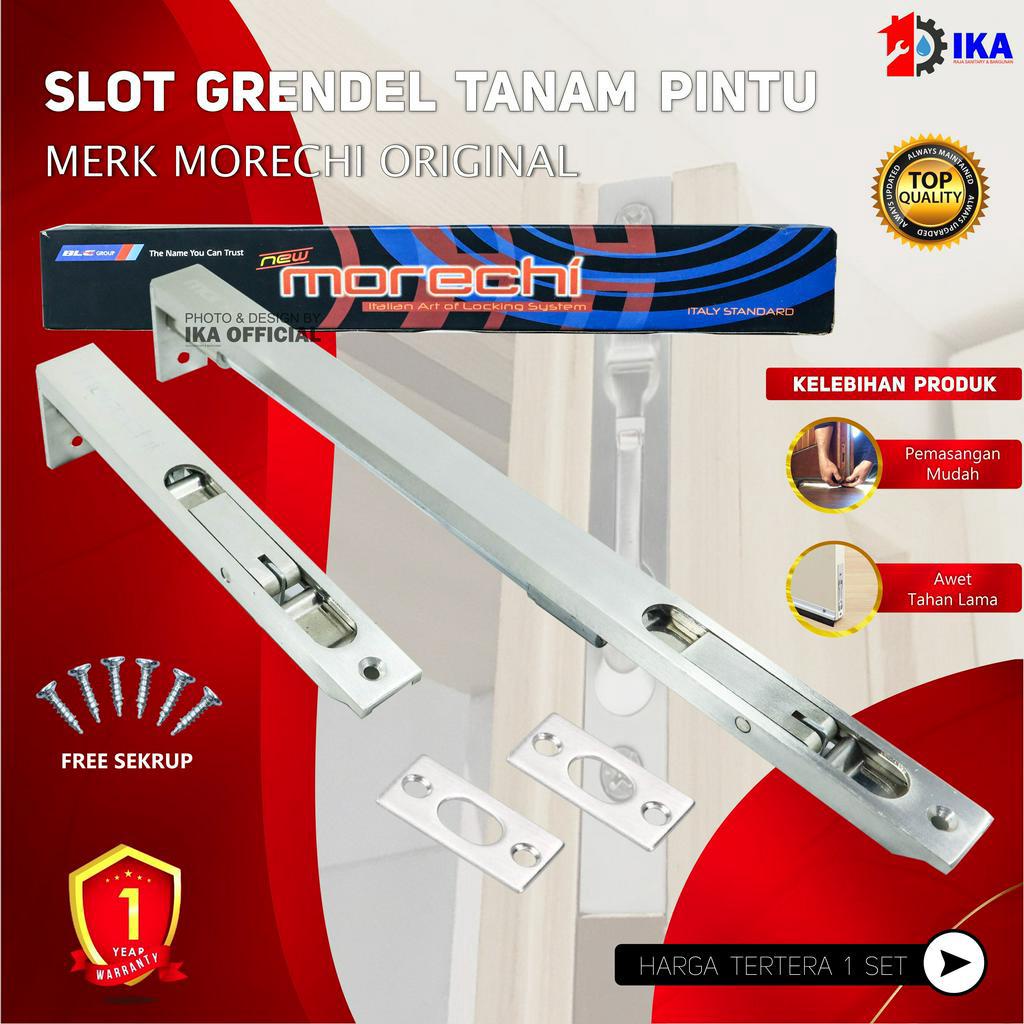 Grendel tanam BELLUCCI / MORECHI ORI 6&quot; + 12&quot; inch 15 cm &amp; 30 cm pintu kuputarung Stainles Slot Pengunci Kunci