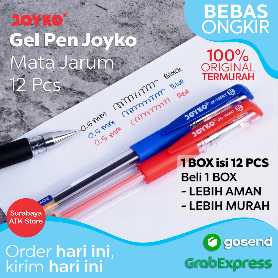 

Gel Pen Joyko JK-100NT 12 Pcs King Jeller Bulpen Pulpen Pena Bolpoin